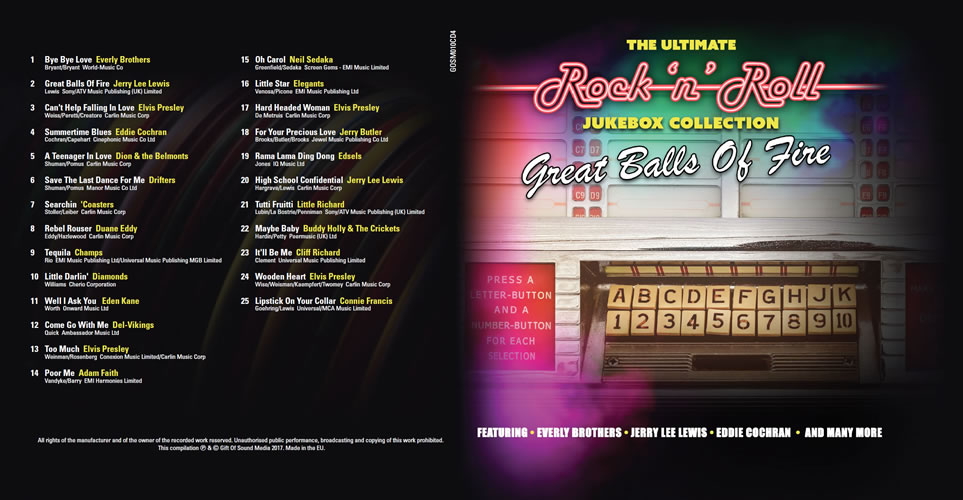 The Ultimate Rock n Roll Jukebox 250 Hits Collection Sleeve 4